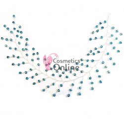 Accesoriu modern pentru decor par WED60 Argintiu cu cristale de 35cm - Blue